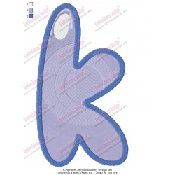 K Alphabet Jelly Embroidery Design